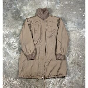 Vintage 90s Windsor Bay Coat Women's Size 16‎ Brown Sherpa Lined Full Zip Jacket